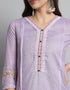 Designer Party Wear Readymade Salwar Suit Lavender Linen Cotton Pant Straight Back View